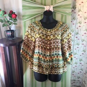 Rafaela Large Loose Fitting Peasant Blouse Sheer